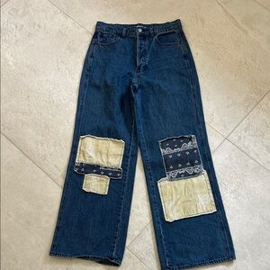 PacSun Patchwork High Rise Baggy Jean